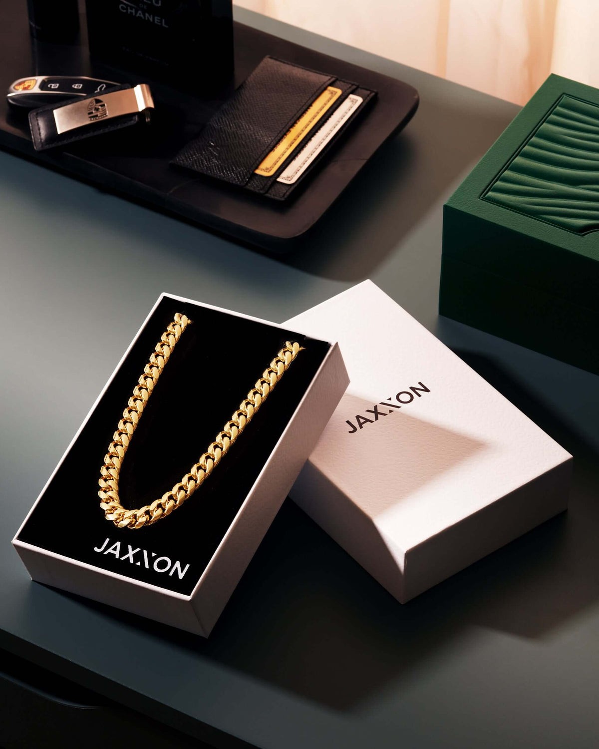 JX1 Automatic Watch + Cuban Link Chain 10mm