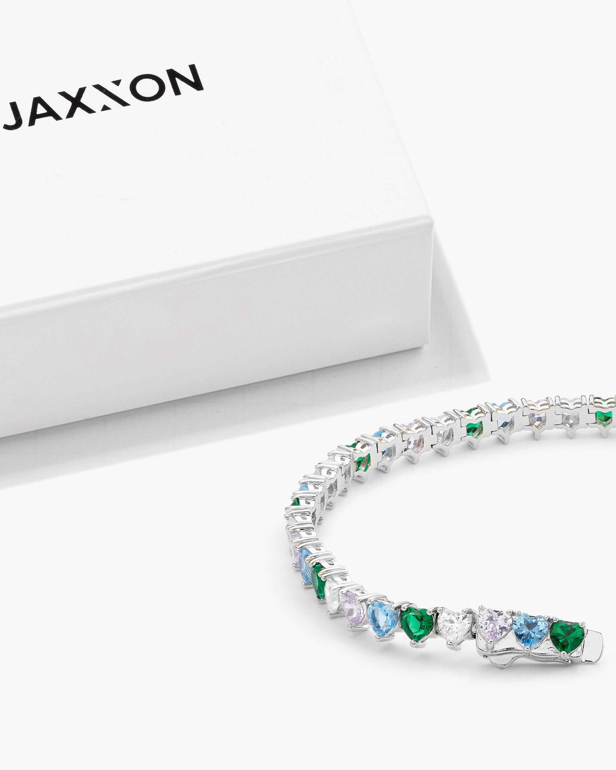 Heart Tennis Bracelet Silver