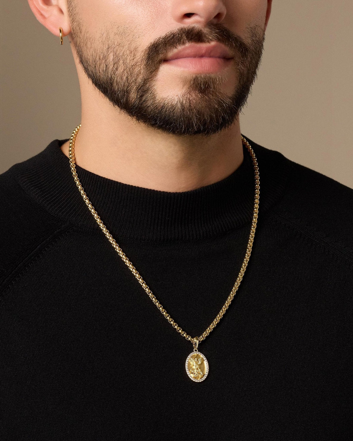 Studded St. Michael Pendant