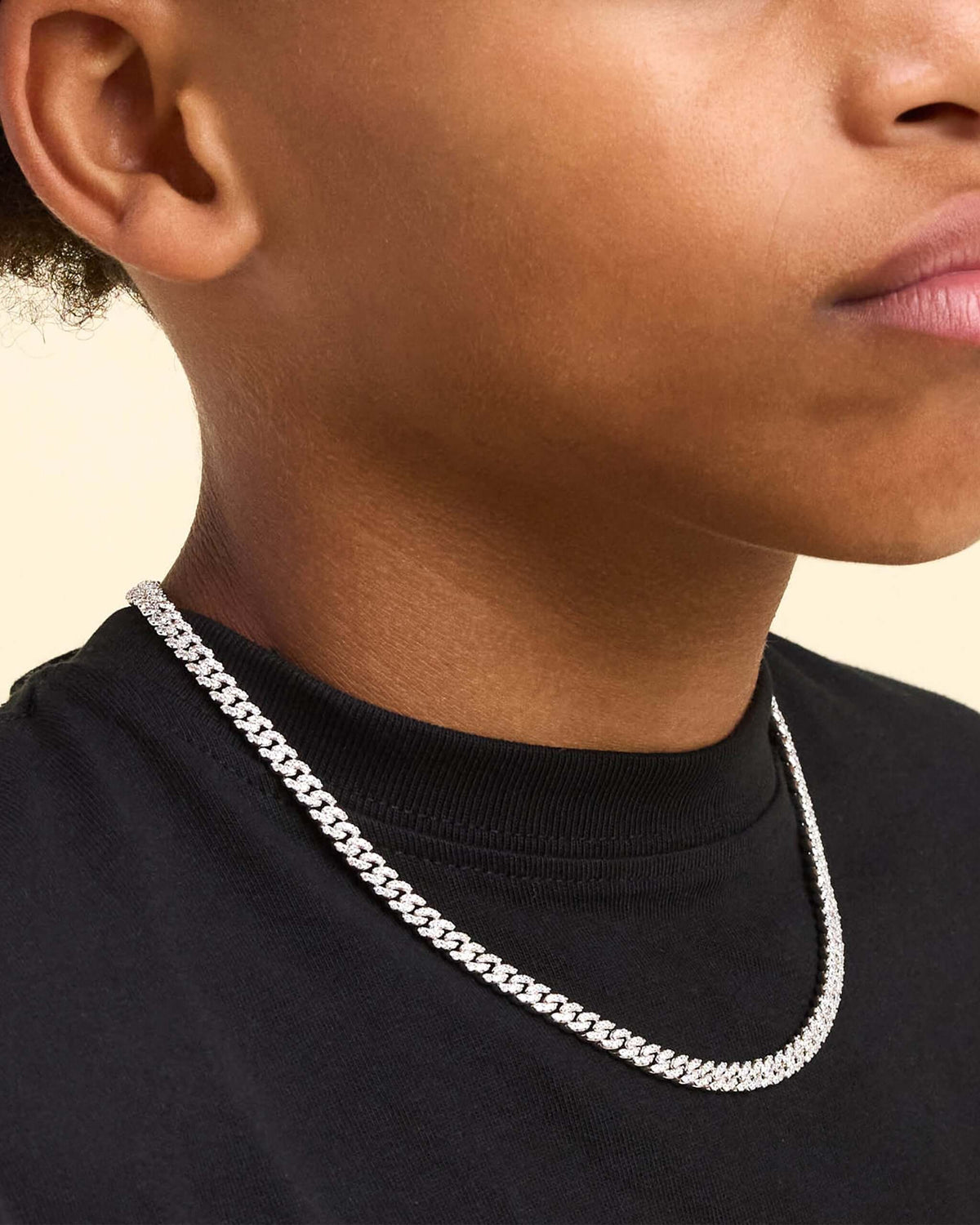 Youth Iced Out Cuban Link Chain 5mm