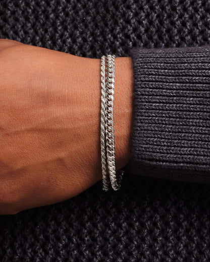 Cuban + Rope Bracelet Stack