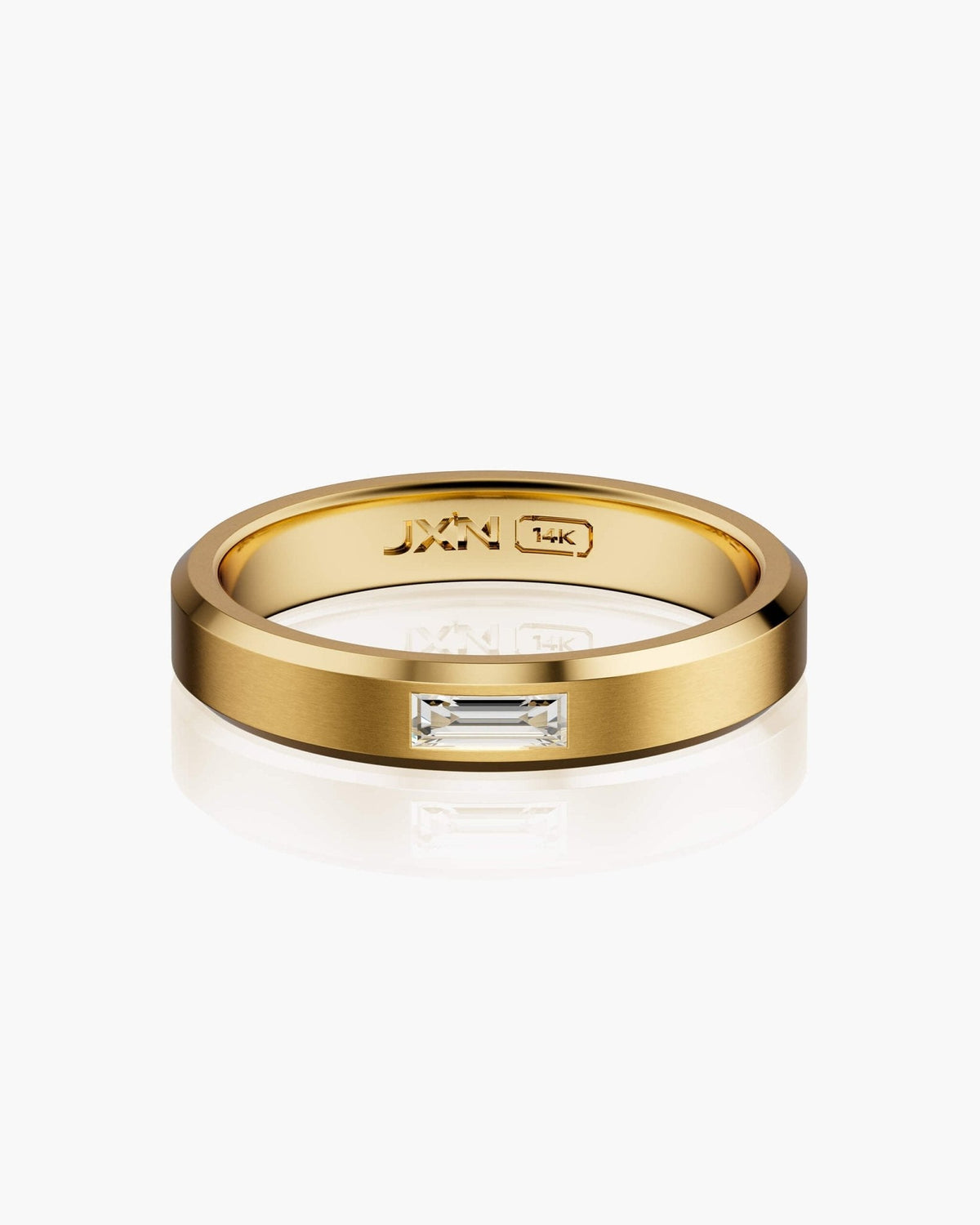 Beveled Diamond Baguette Band 4mm