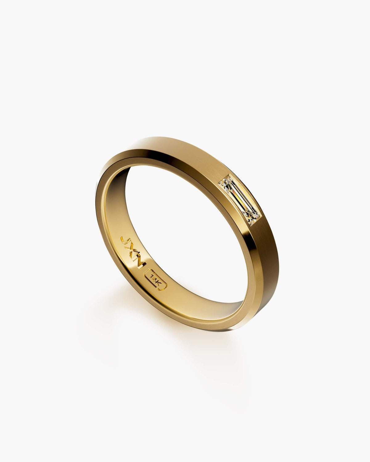 Beveled Diamond Baguette Band 4mm