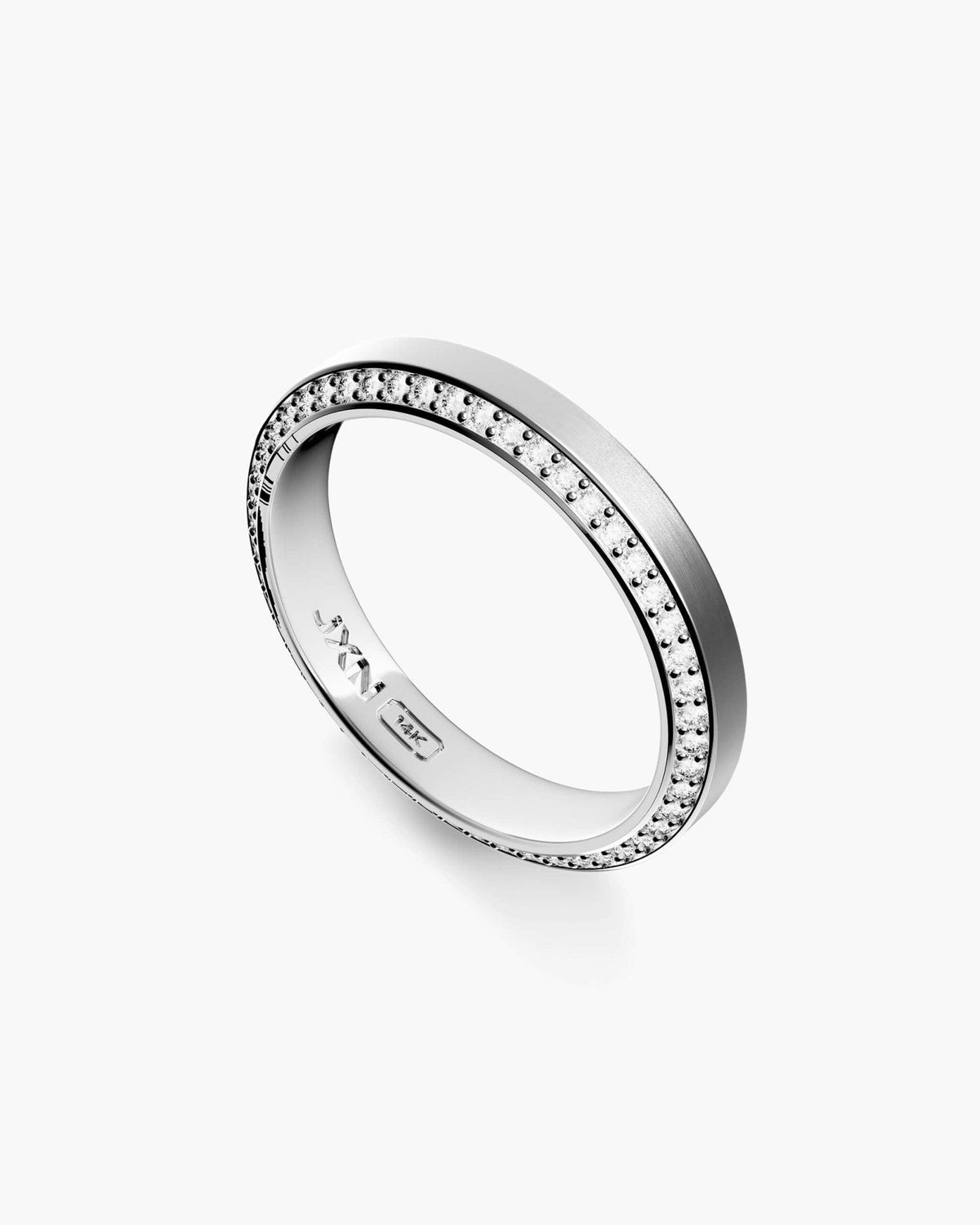 Beveled Pavé Diamond Band 4mm