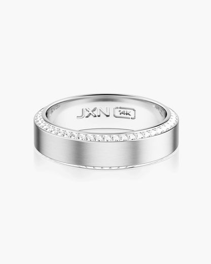 Beveled Pavé Diamond Band 6mm