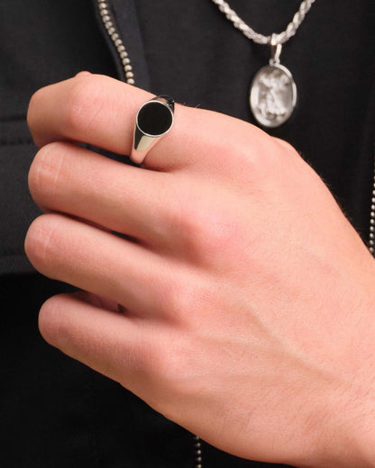Circle Signet Ring Silver