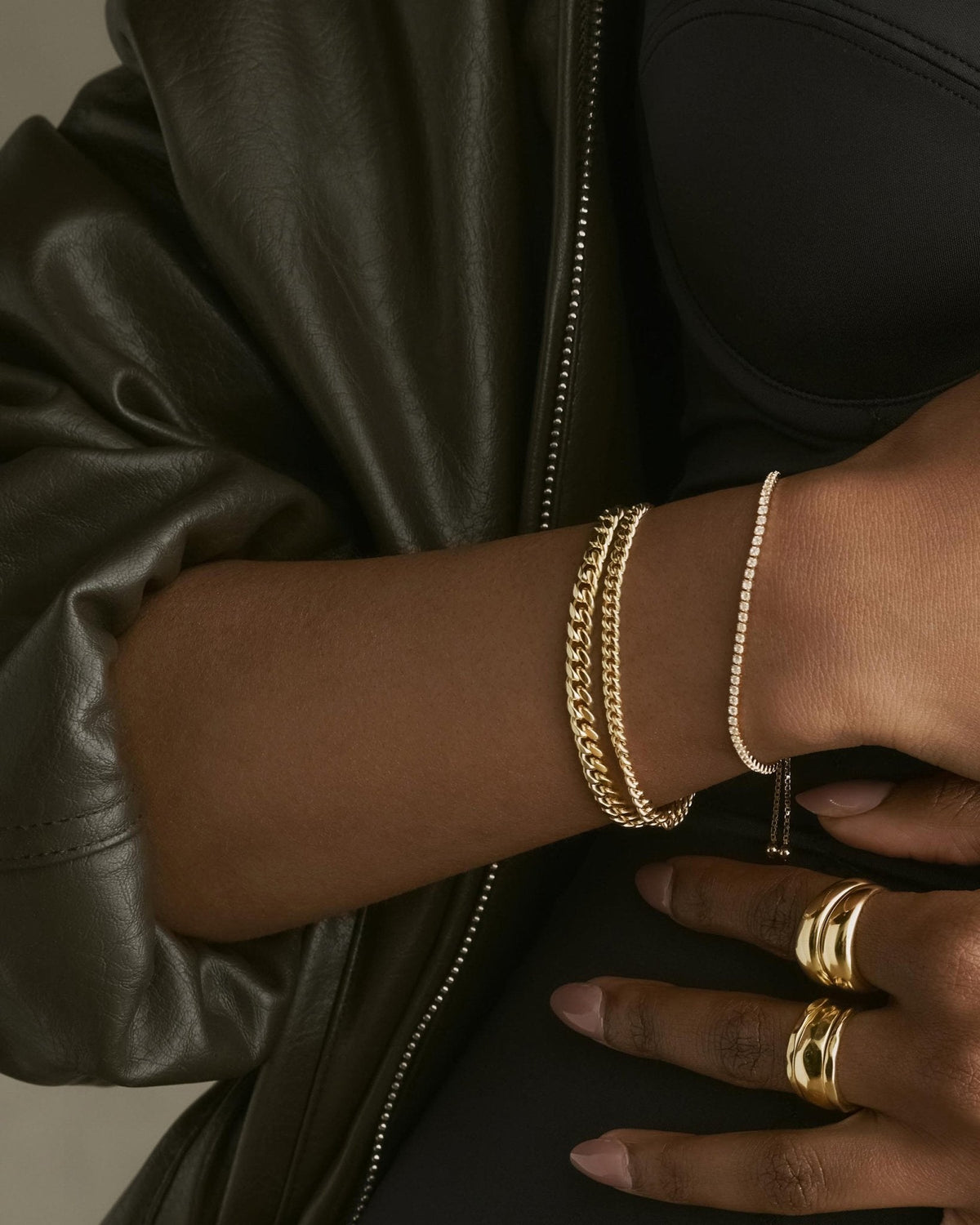 Women's Cuban Link Bracelet Stack