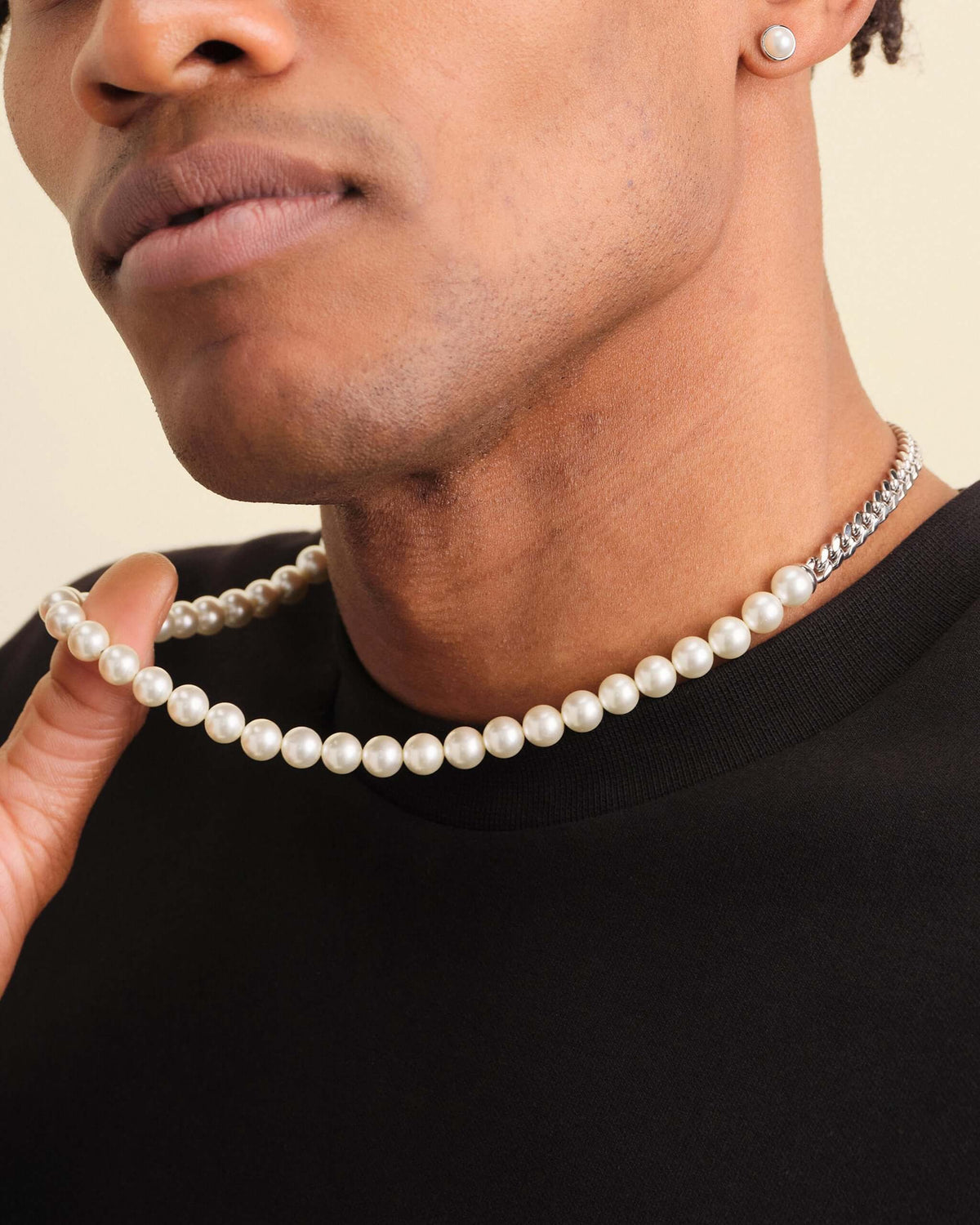 Cuban Link Pearl Necklace 8mm