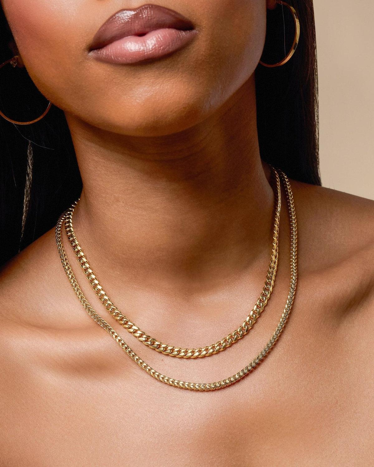 Women's Cuban + Franco Chain Stack