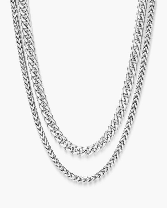 Women's Cuban + Franco Chain Stack