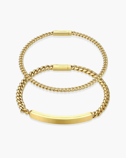 Cuban Link ID Bracelet Stack