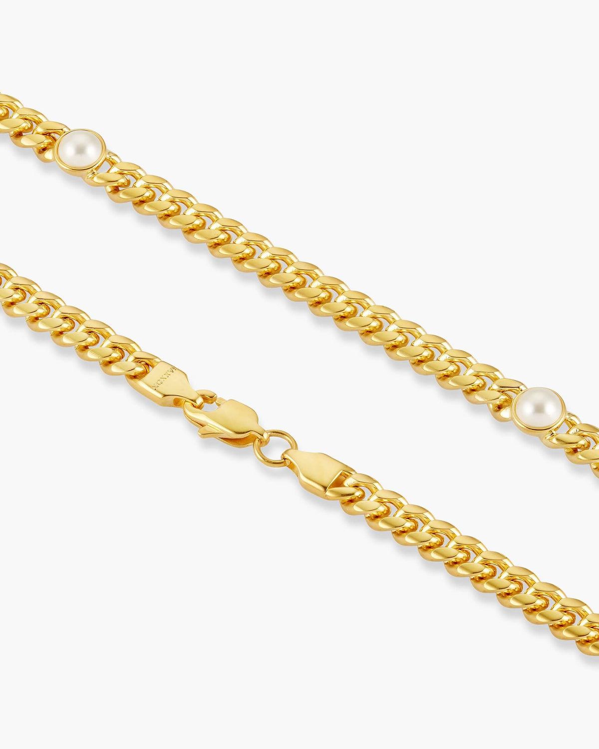 Cuban Link Pearl Inset Chain