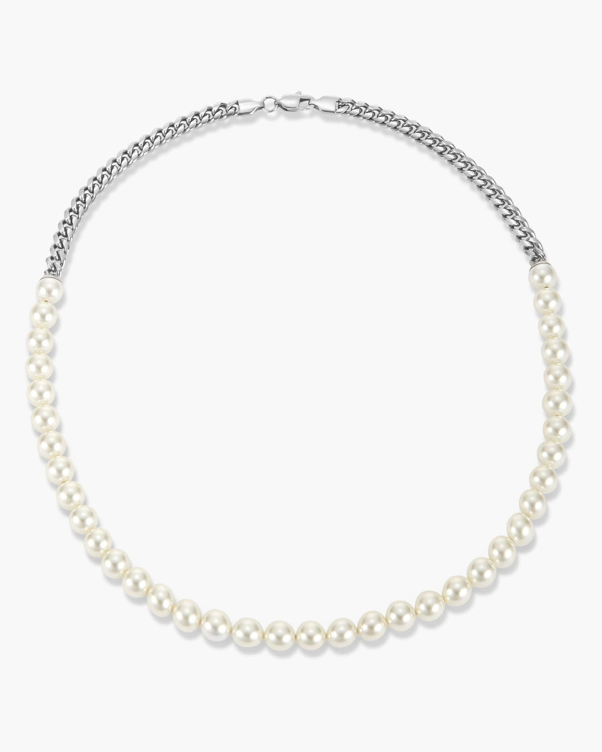 Cuban Link Pearl Necklace 8mm