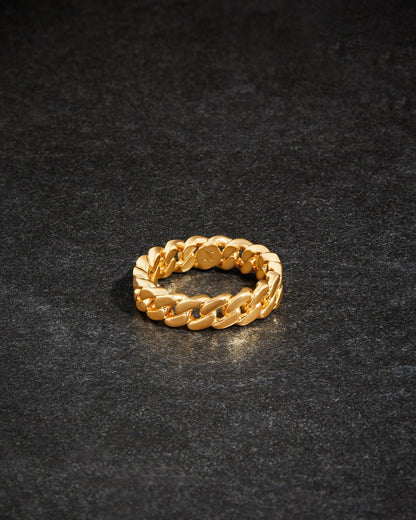 Women's Cuban Link Ring Gold