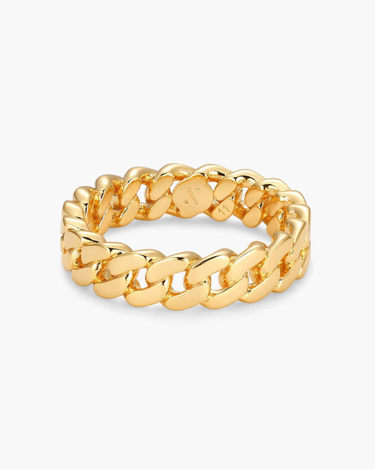 Women's Cuban Link Ring Gold