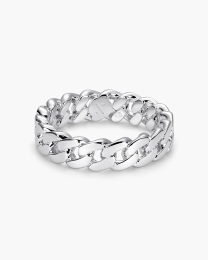 Women's Cuban Link Ring Silver