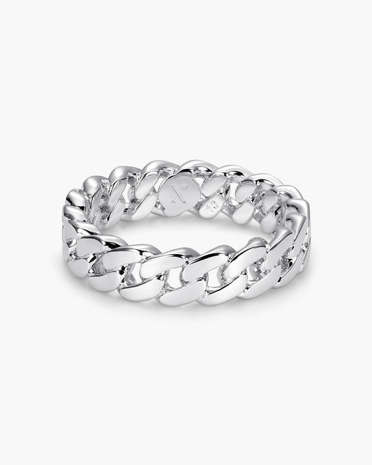 Women's Cuban Link Ring Silver