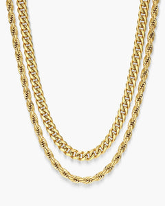 Cuban + Rope Chain Stack