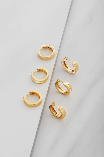 Studded Frame Hoop Earrings