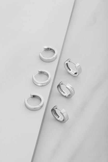 Studded Frame Hoop Earrings