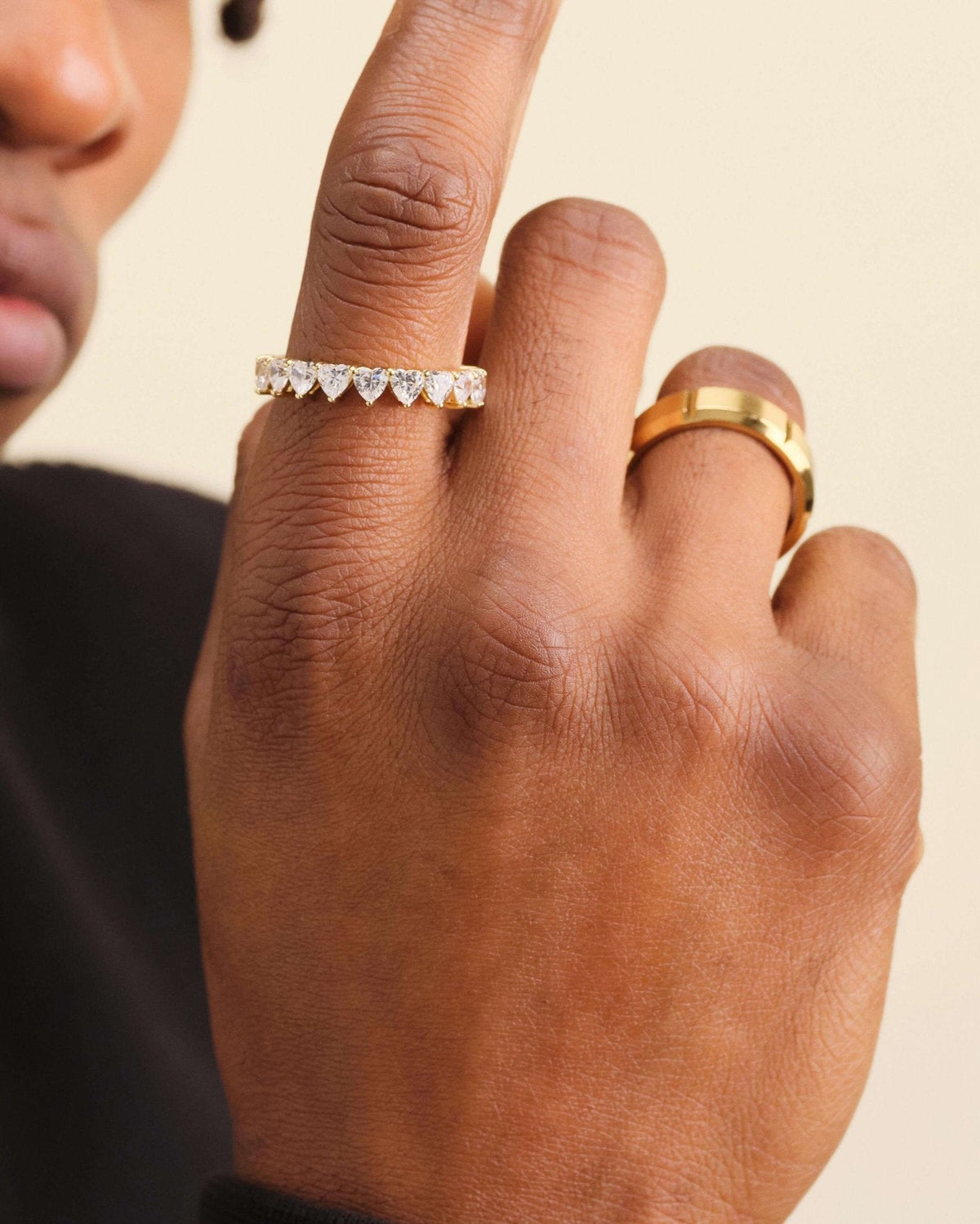 Heart Eternity Ring Gold