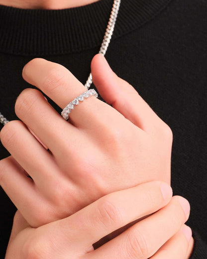 Heart Eternity Ring Silver