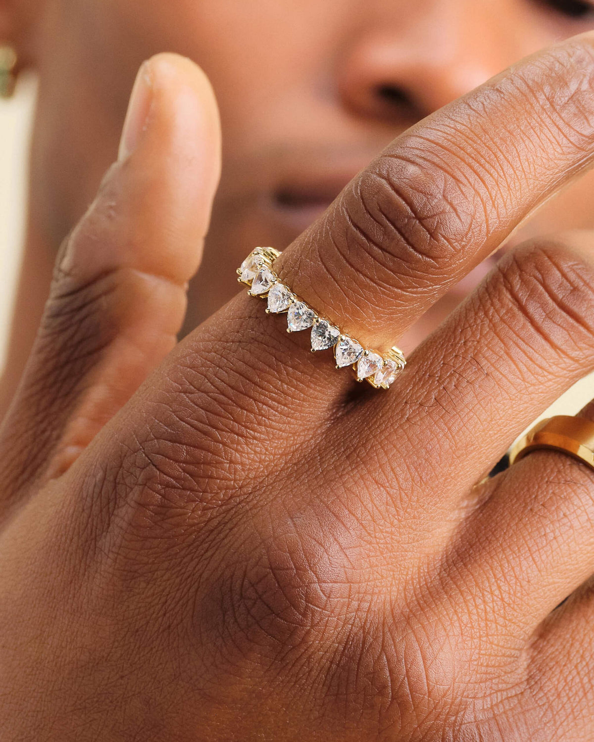 Heart Eternity Ring Gold
