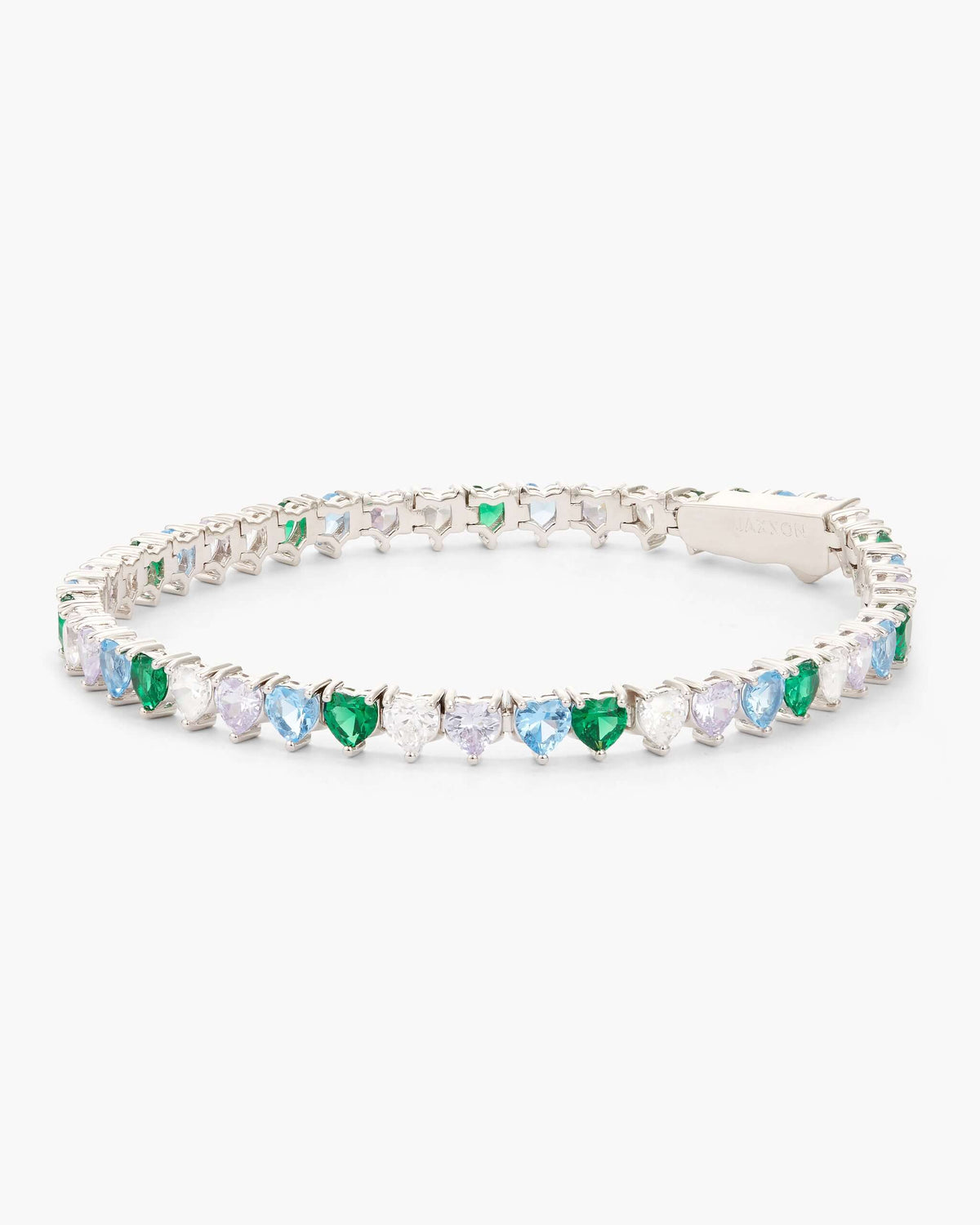 Heart Tennis Bracelet Silver