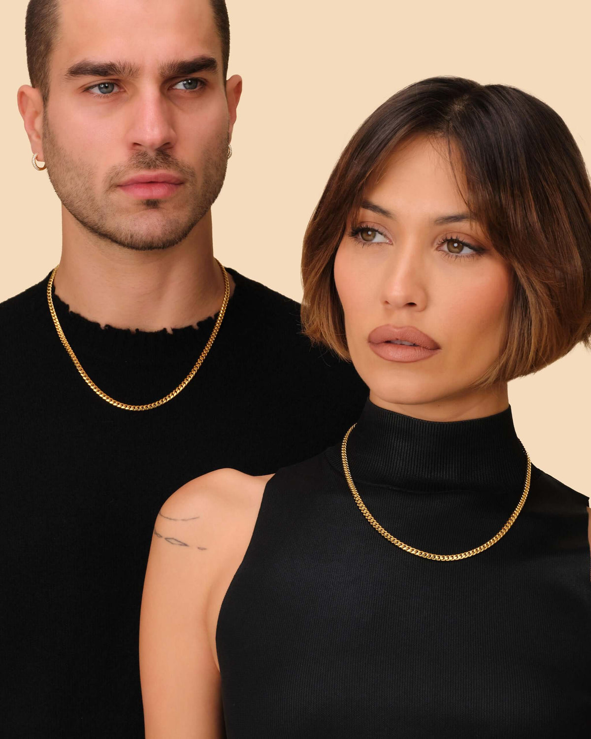 His and Hers Cuban 5mm Chain Set