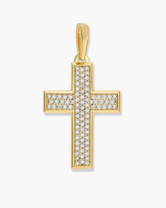 Iced Out Mosaic Cross Pendant