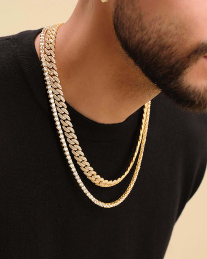 Iced Chain Stack Gold