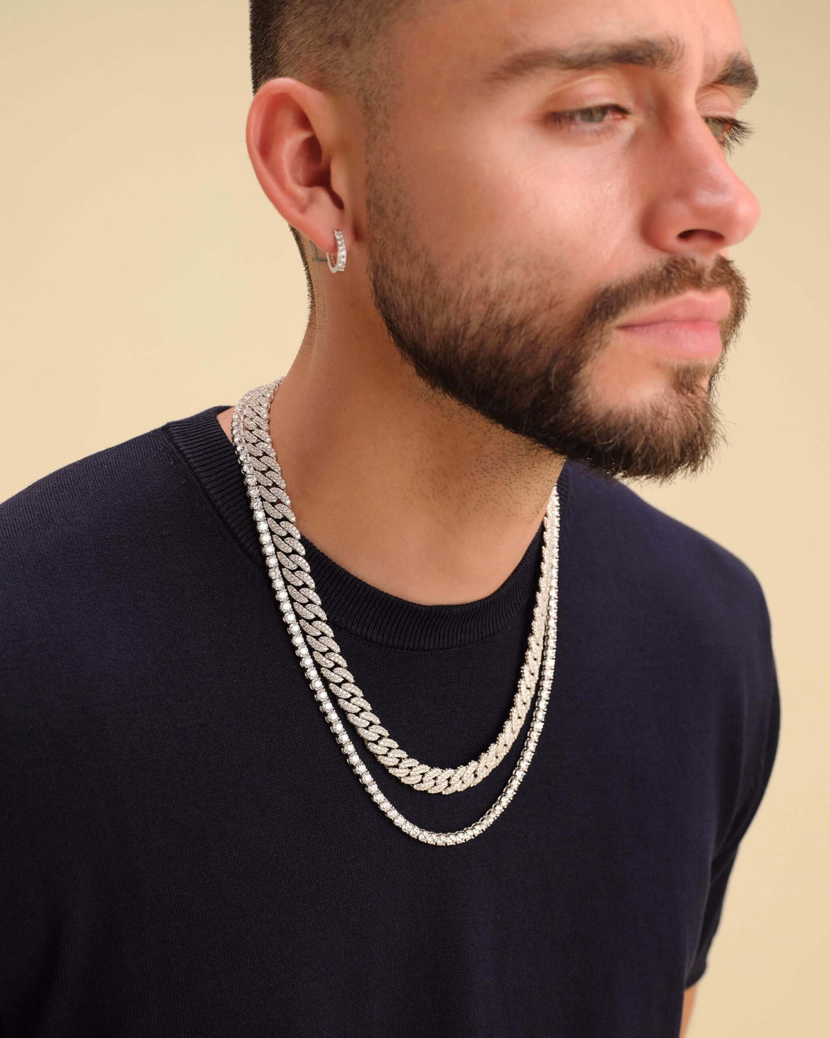 Iced Chain Stack Silver