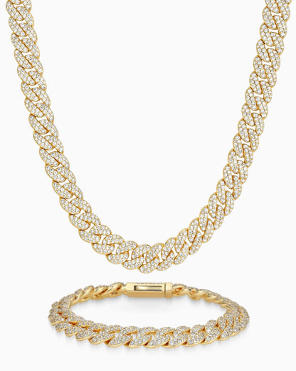 Women's Iced Out Cuban Set 8mm