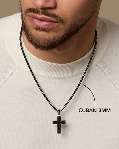 Iced Out Mosaic Cross Pendant