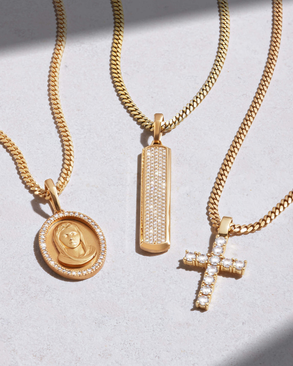 Women's Micro Studded Cross Pendant