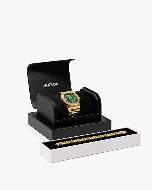 JX1 Automatic Watch + Cuban Link Bracelet 8mm