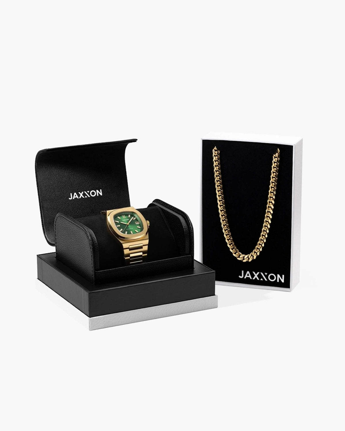 JX1 Automatic Watch + Cuban Link Chain 8mm