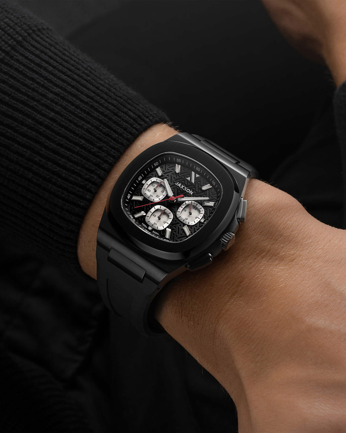JX1 Chronograph Sport Watch + Cuban Link Chain 8mm