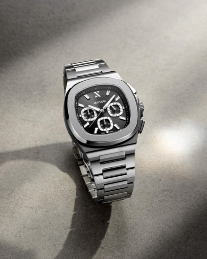 JX1 Chronograph Watch + Cuban Link Chain 10mm