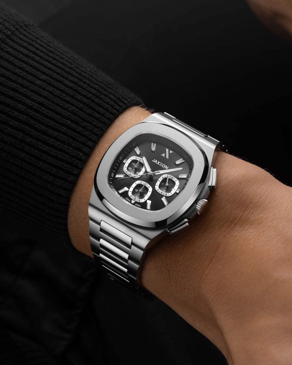 JX1 Chronograph Watch + Cuban Link Chain 10mm
