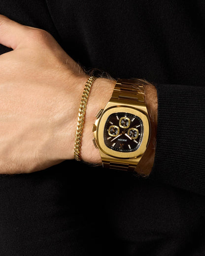 JX1 Chronograph Watch + Cuban Link Bracelet 5mm