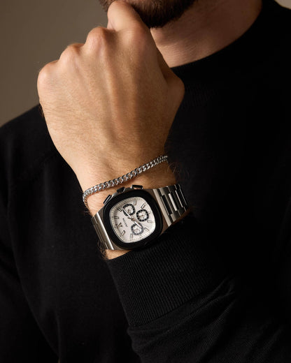 JX1 Chronograph Watch + Cuban Link Bracelet 5mm