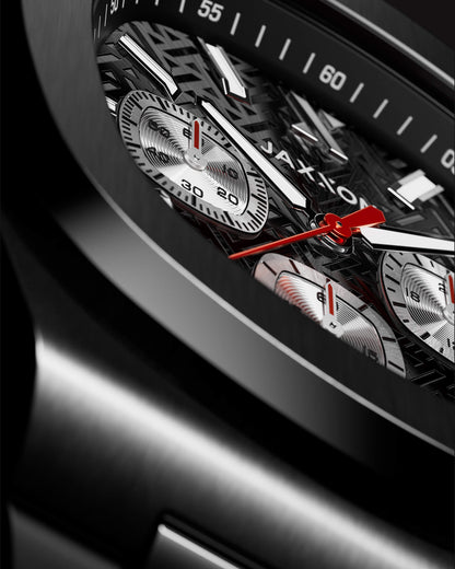 JX1 Chronograph Sport Watch + Cuban Link Chain 8mm