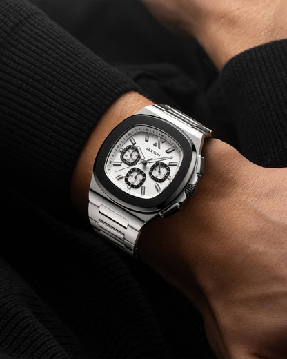 JX1 Chronograph Watch + Cuban Link Chain 8mm