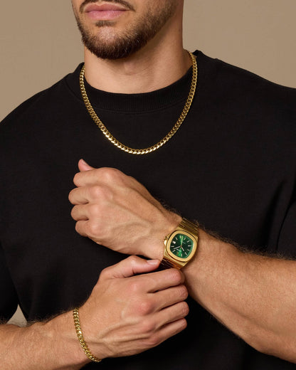 JX1 Automatic Watch + Cuban Set 8mm