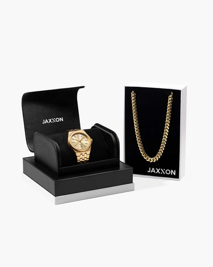 JX3 Watch + Cuban Link Chain 8mm
