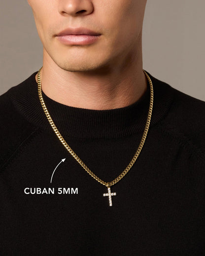 Micro Studded Cross Pendant
