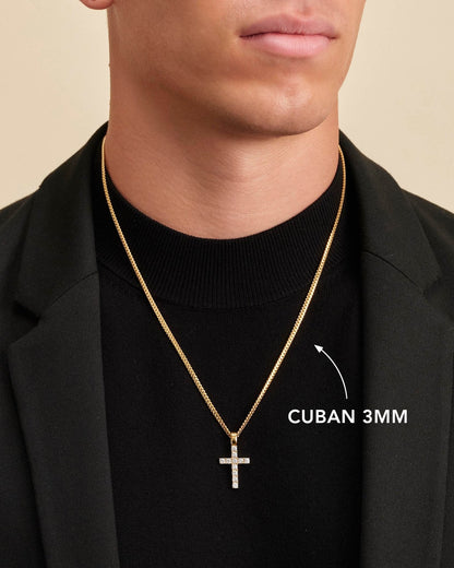 Micro Studded Cross Pendant