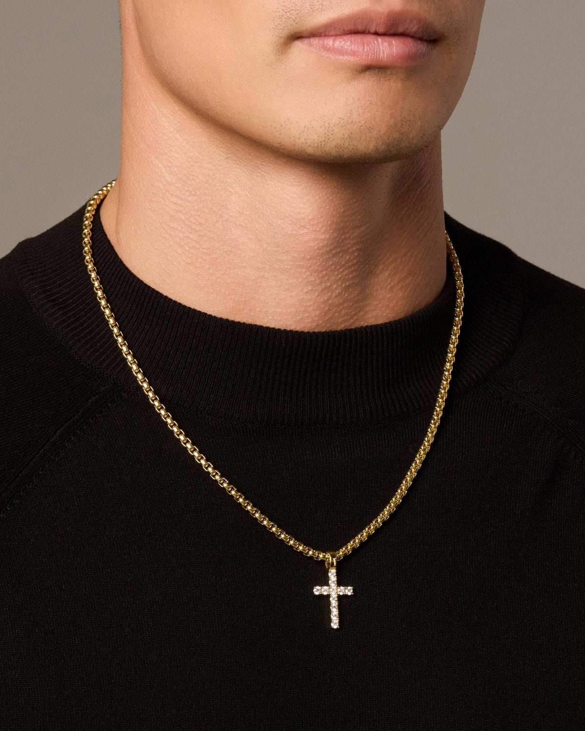 Micro Studded Cross Pendant