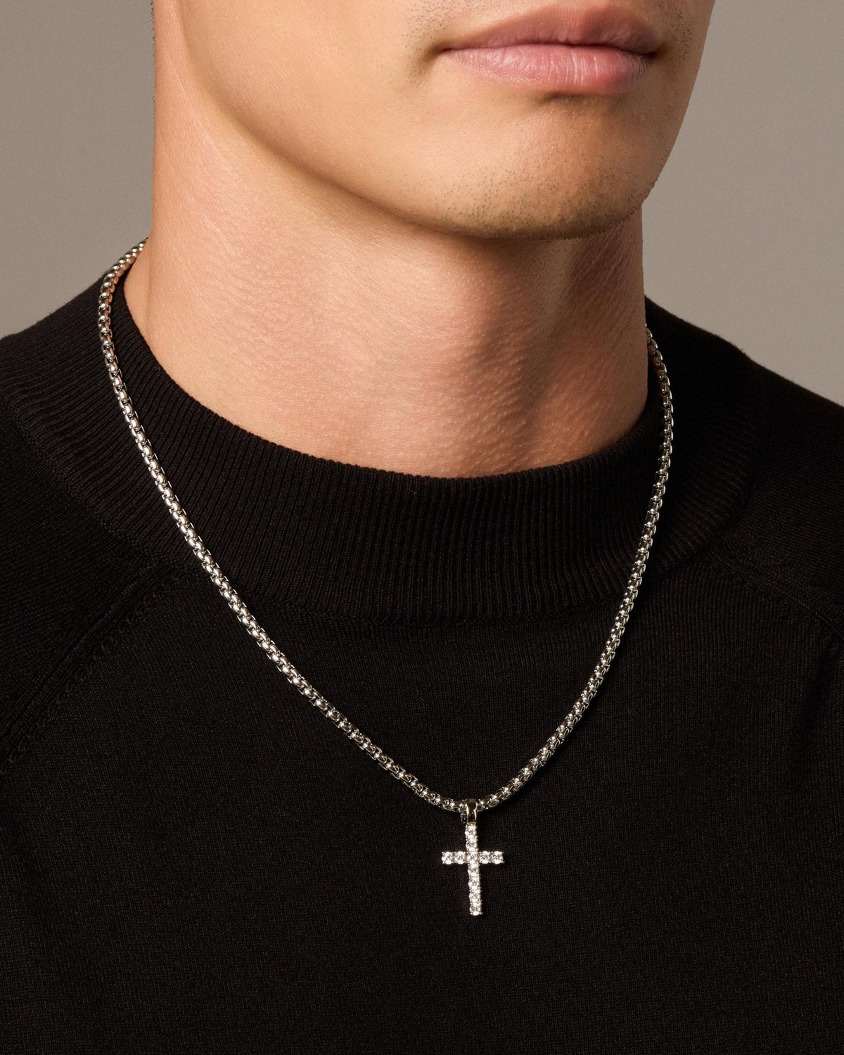 Micro Studded Cross Pendant